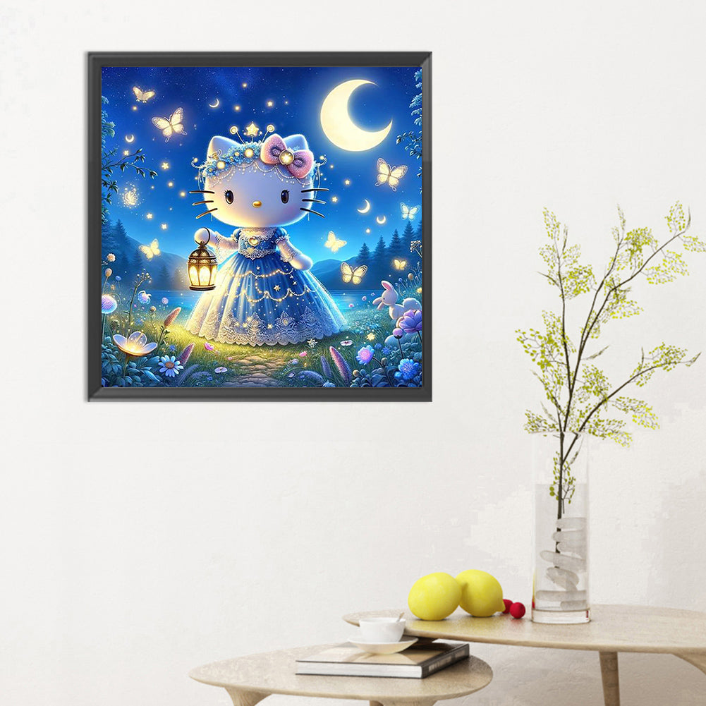Diamond Painting - Full Round - Hello Kitty Dark Night (30*30CM)