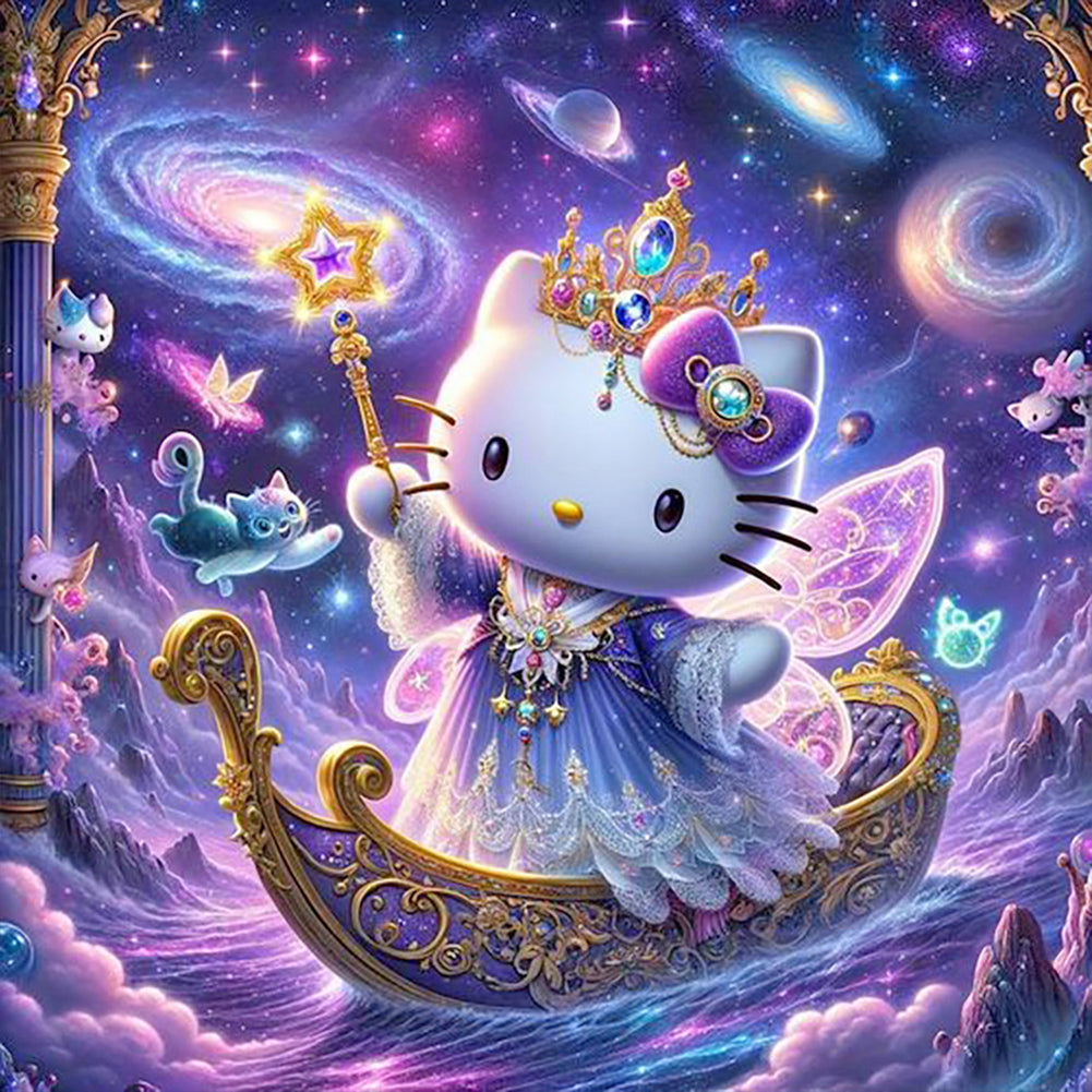 Diamond Painting - Full Round - Hello Kitty Dark Night (30*30CM)