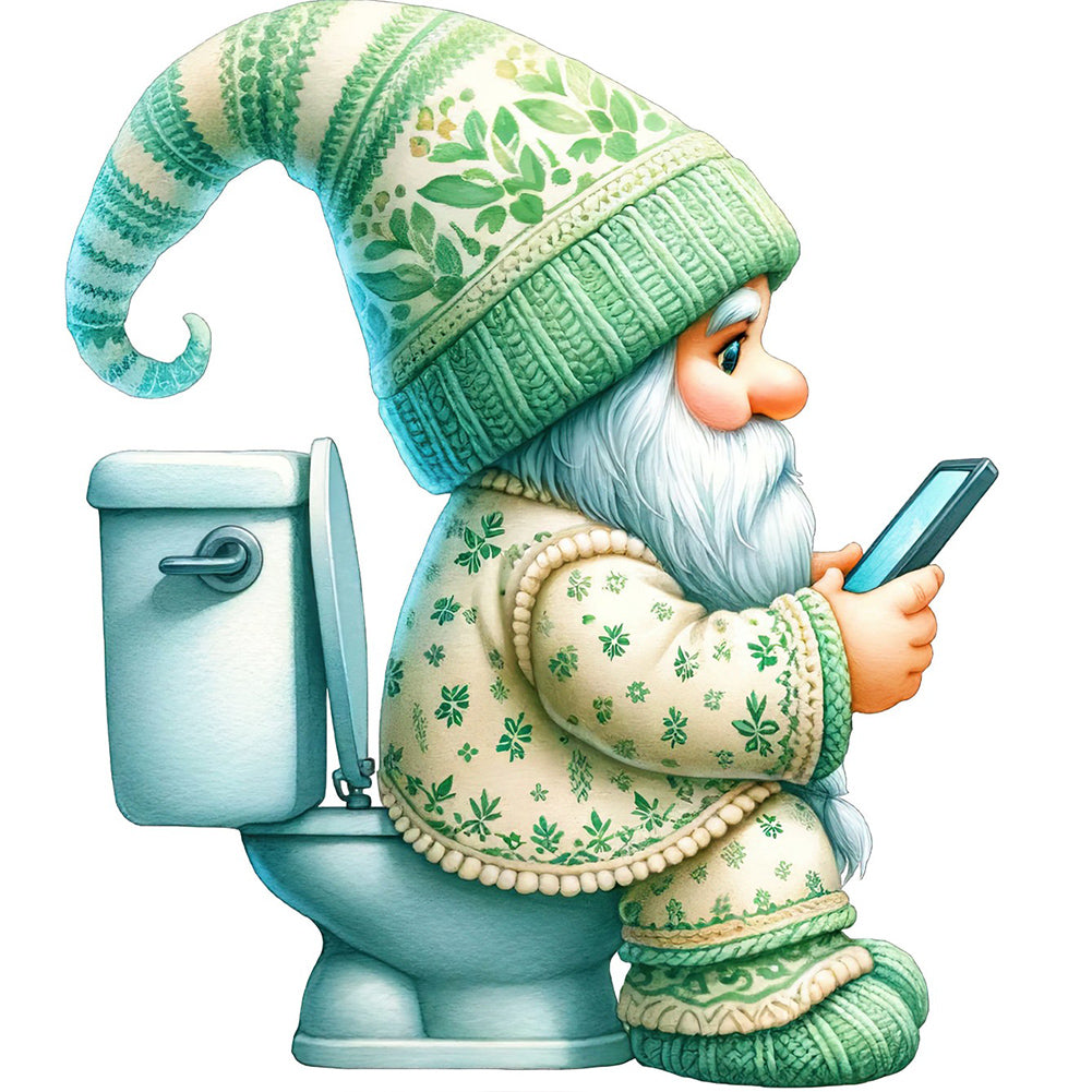 Diamond Painting - Full Round - Toilet Gnome (30*30CM)
