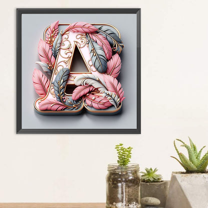 Diamond Painting - Full Round - Feather letter A (30*30CM)
