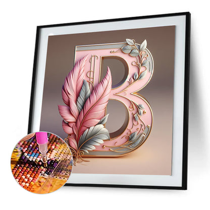 Diamond Painting - Full Round - Feather letter B (30*30CM)