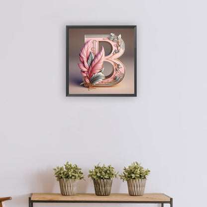 Diamond Painting - Full Round - Feather letter B (30*30CM)