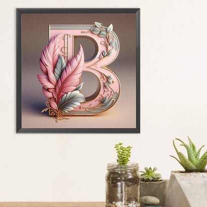 Diamond Painting - Full Round - Feather letter B (30*30CM)