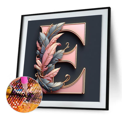 Diamond Painting - Full Round - Feather letter E (30*30CM)