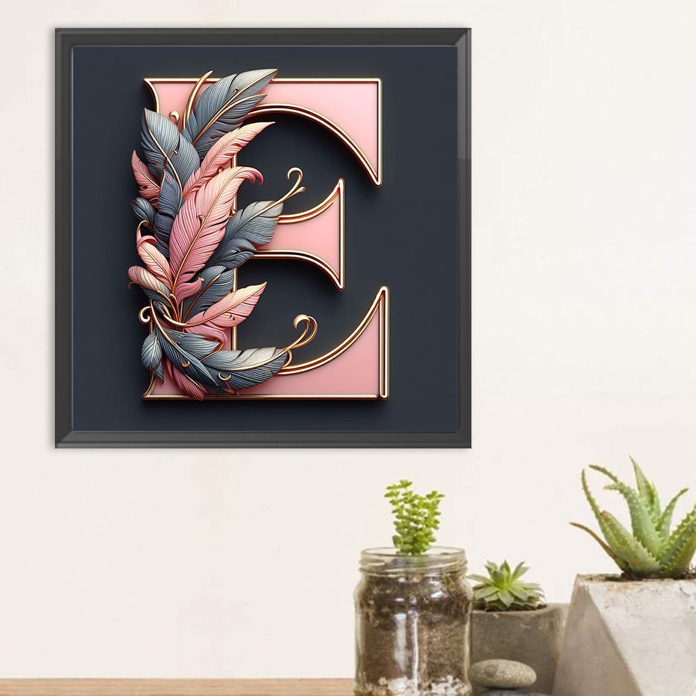 Diamond Painting - Full Round - Feather letter E (30*30CM)