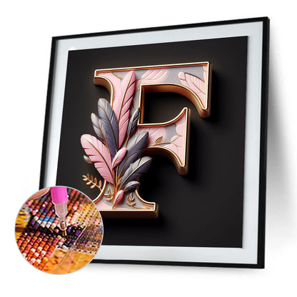 Diamond Painting - Full Round - Feather letter F (30*30CM)