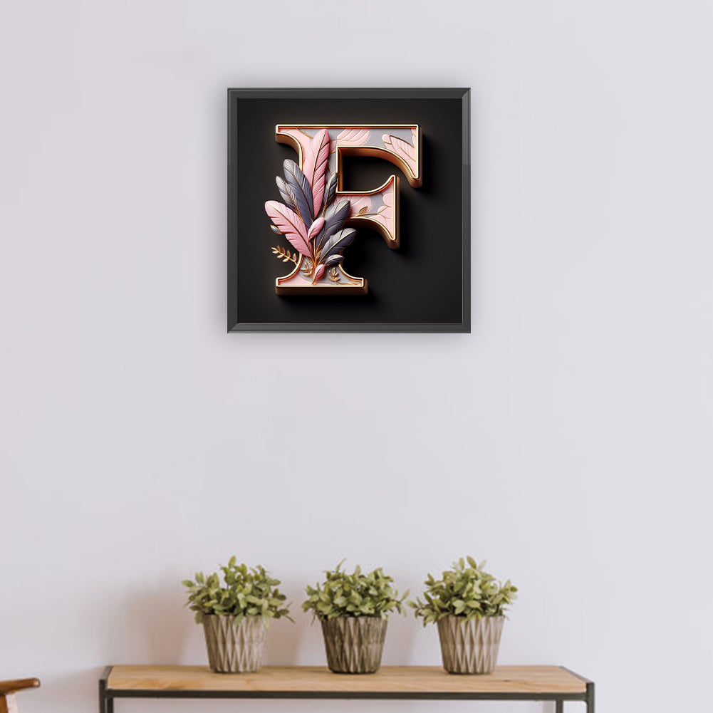 Diamond Painting - Full Round - Feather letter F (30*30CM)