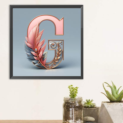 Diamond Painting - Full Round - Feather letter G (30*30CM)