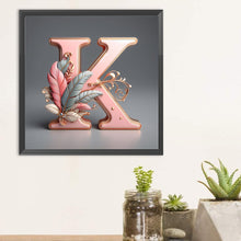 Load image into Gallery viewer, Diamond Painting - Full Round - Feather letter K (30*30CM)
