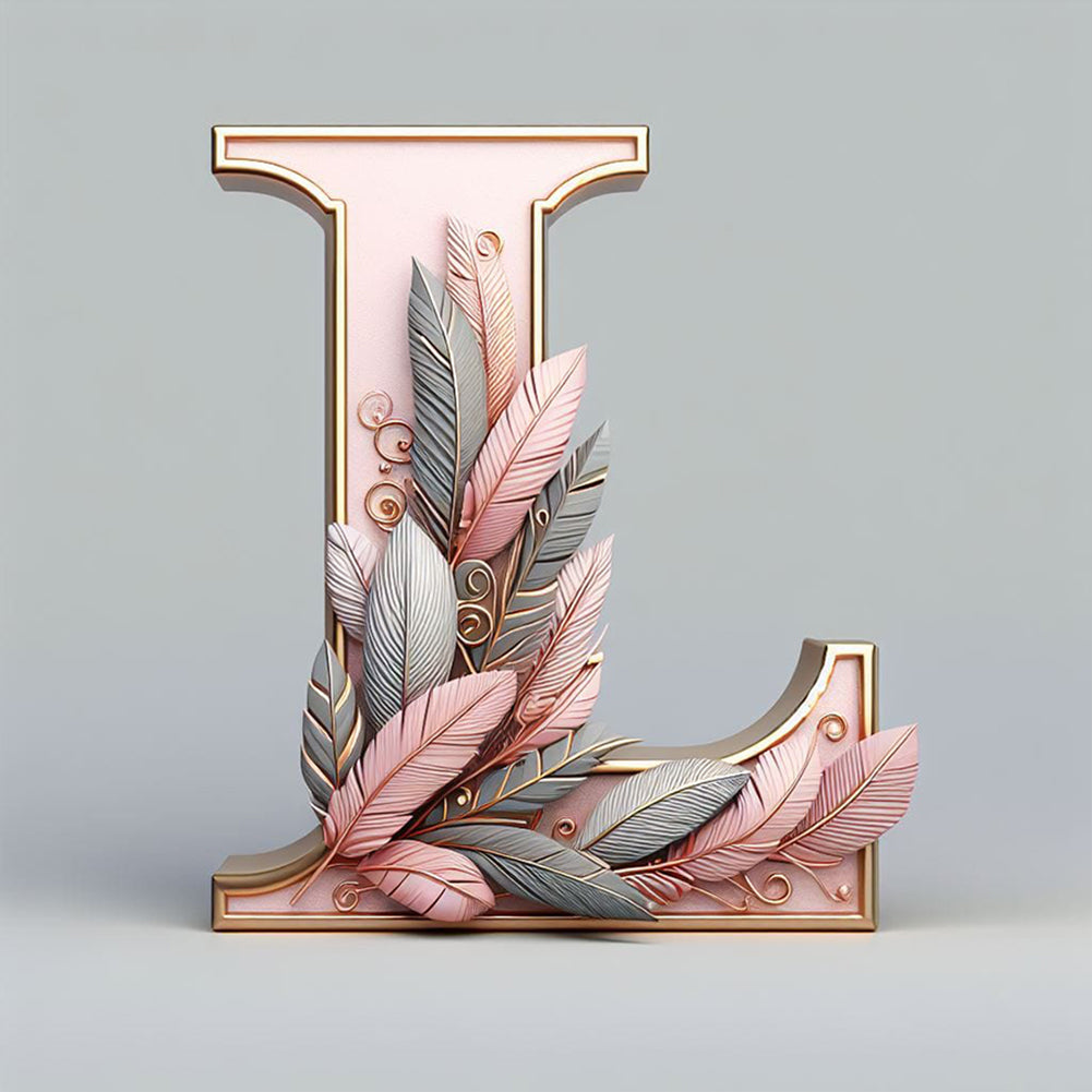 Diamond Painting - Full Round - Feather letter L (30*30CM)