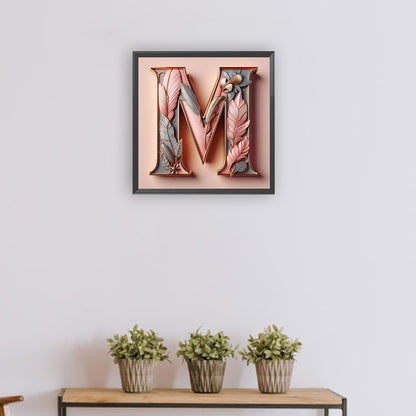Diamond Painting - Full Round - Feather letter M (30*30CM)