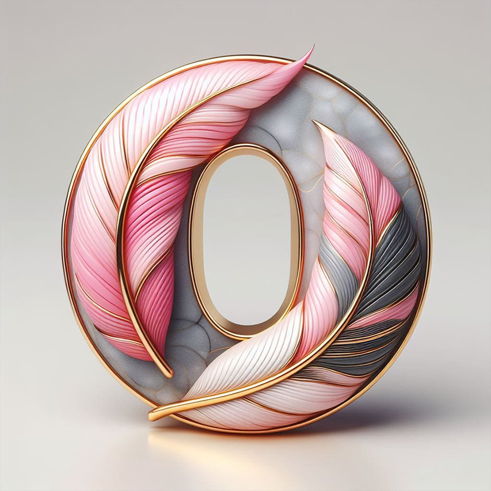 Diamond Painting - Full Round - Feather letter O (30*30CM)