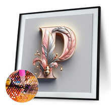 Load image into Gallery viewer, Diamond Painting - Full Round - Feather letter P (30*30CM)
