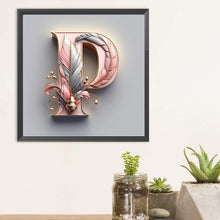 Load image into Gallery viewer, Diamond Painting - Full Round - Feather letter P (30*30CM)
