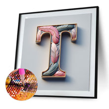 Load image into Gallery viewer, Diamond Painting - Full Round - Feather letter T (30*30CM)
