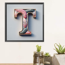 Load image into Gallery viewer, Diamond Painting - Full Round - Feather letter T (30*30CM)
