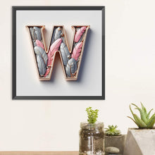 Load image into Gallery viewer, Diamond Painting - Full Round - Feather letter W (30*30CM)
