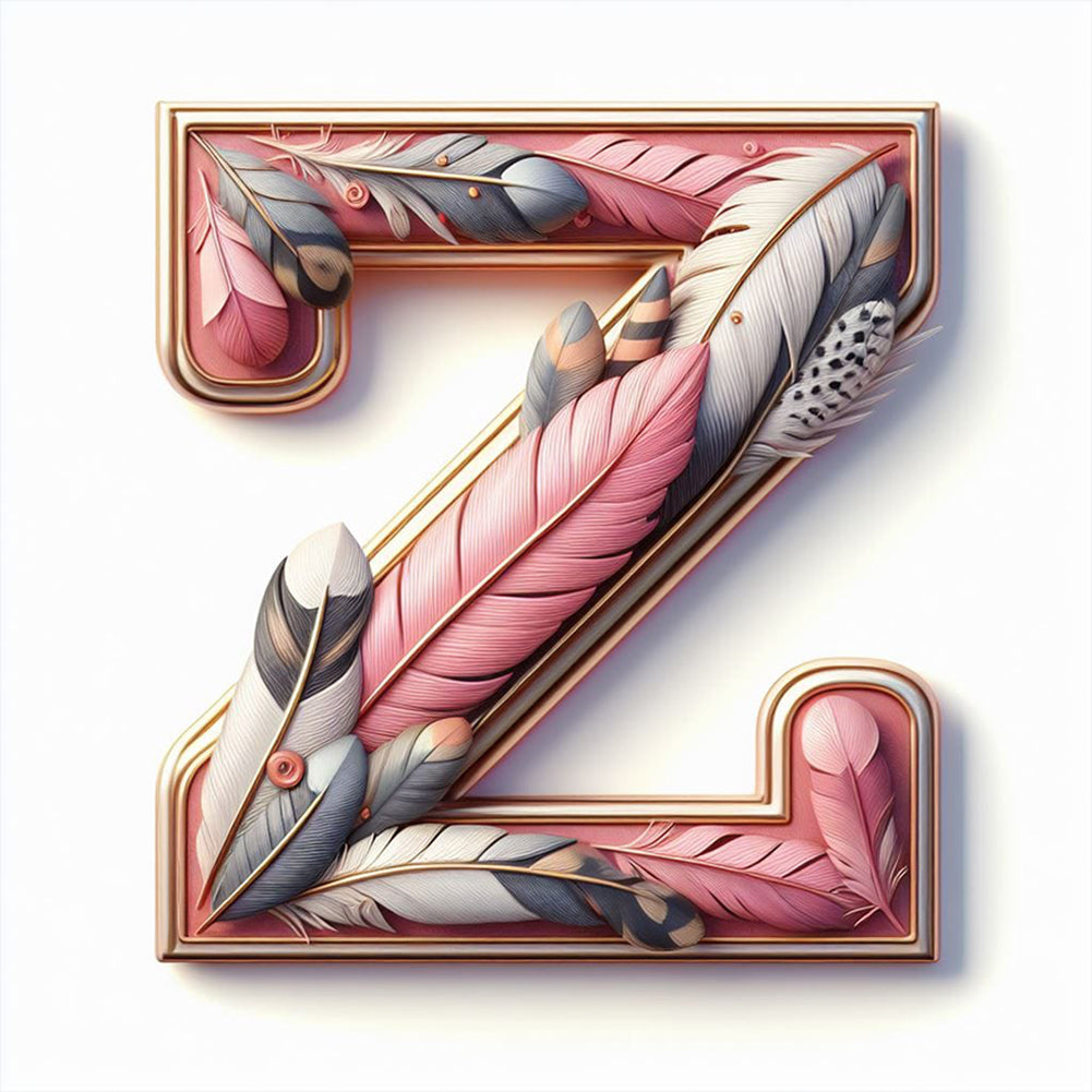 Diamond Painting - Full Round - Feather letter Z (30*30CM)
