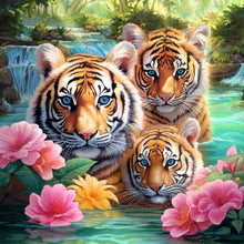 Load image into Gallery viewer, Diamond Painting - Full Round - three tigers (40*40CM)
