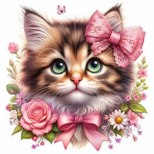 Load image into Gallery viewer, Diamond Painting - Full Round - bow cat (30*30CM)
