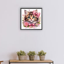 Load image into Gallery viewer, Diamond Painting - Full Round - bow cat (30*30CM)
