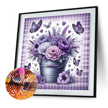 Load image into Gallery viewer, Diamond Painting - Full Round - purple flower butterfly (30*30CM)
