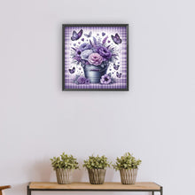 Load image into Gallery viewer, Diamond Painting - Full Round - purple flower butterfly (30*30CM)
