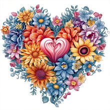 Load image into Gallery viewer, Diamond Painting - Full Round - colorful flowers hearts (30*30CM)
