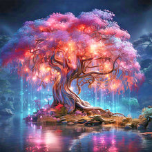 Load image into Gallery viewer, Diamond Painting - Full Round - Fluorescent lake tree (30*30CM)
