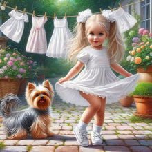 Load image into Gallery viewer, Diamond Painting - Full Round - Girl with animal puppy (30*30CM)
