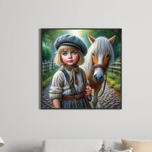 Load image into Gallery viewer, Diamond Painting - Full Round - Girl with animal pony (30*30CM)
