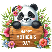 Load image into Gallery viewer, Diamond Painting - Full Round - Giant panda Mother's Day slogan (30*30CM)
