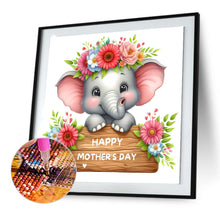 Load image into Gallery viewer, Diamond Painting - Full Round - Elephant Mother&#39;s Day Slogan (30*30CM)
