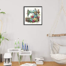 Load image into Gallery viewer, Diamond Painting - Partial Special Shaped - Retro nostalgic flower sewing machine (30*30CM)
