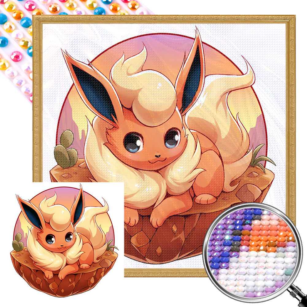 AB Diamond Painting - Full Round - Fire Eevee (30*30CM)