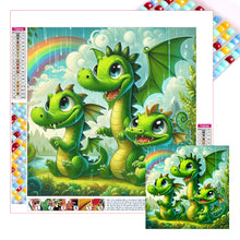Load image into Gallery viewer, Diamond Painting - Full Square - rainbow green dragon (30*30CM)
