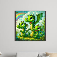 Load image into Gallery viewer, Diamond Painting - Full Square - rainbow green dragon (30*30CM)
