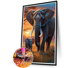 Load image into Gallery viewer, Diamond Painting - Full Round - Tropical elephant mother and child (40*60CM)
