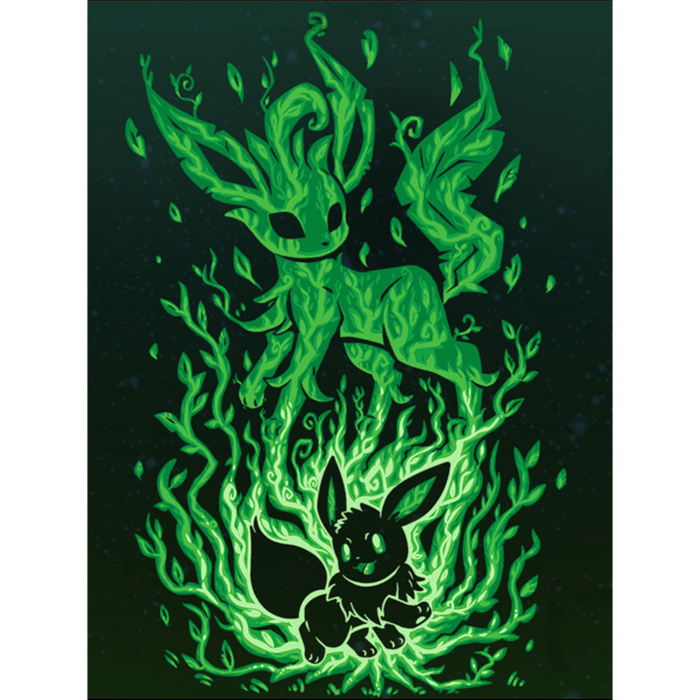 Diamond Painting - Full Round - Silhouette Pikachu (30*40CM)