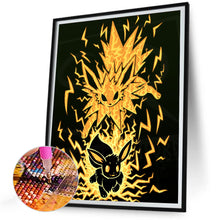 Load image into Gallery viewer, Diamond Painting - Full Round - Silhouette Pikachu (30*40CM)
