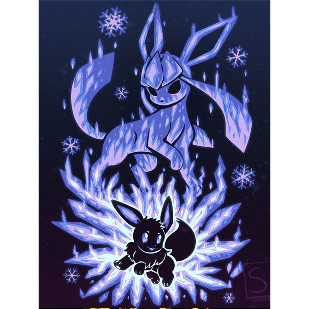 Diamond Painting - Full Round - Silhouette Pikachu (30*40CM)