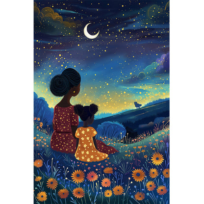Diamond Painting - Full Round - Night sky¡¤Mother and child (40*60CM)
