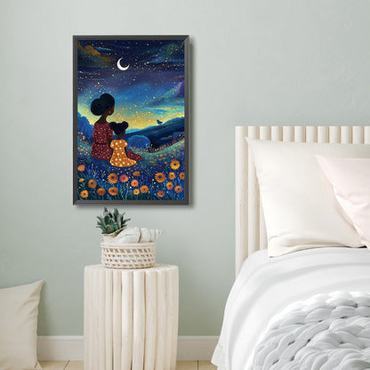 Diamond Painting - Full Round - Night sky¡¤Mother and child (40*60CM)