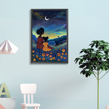 Diamond Painting - Full Round - Night sky¡¤Mother and child (40*60CM)
