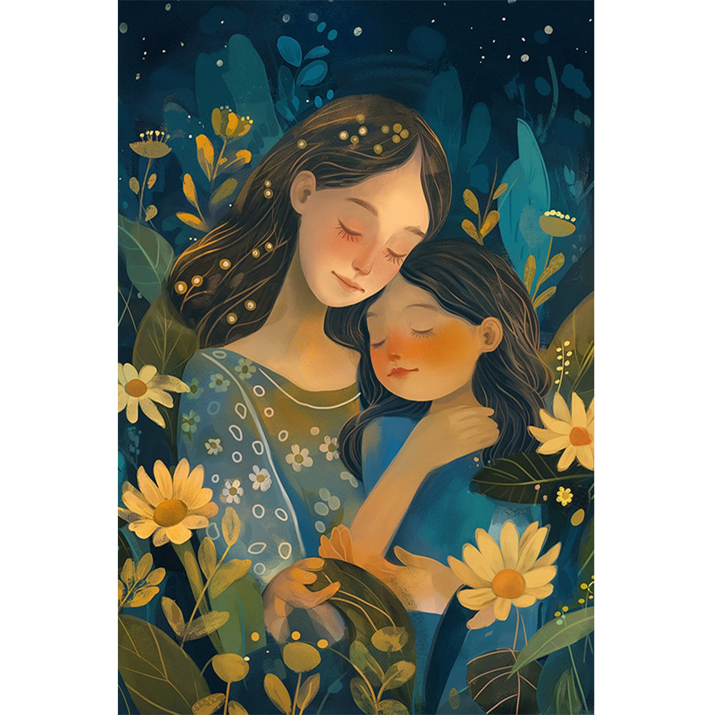 Diamond Painting - Full Round - Flowers¡¤Mother and child (40*60CM)