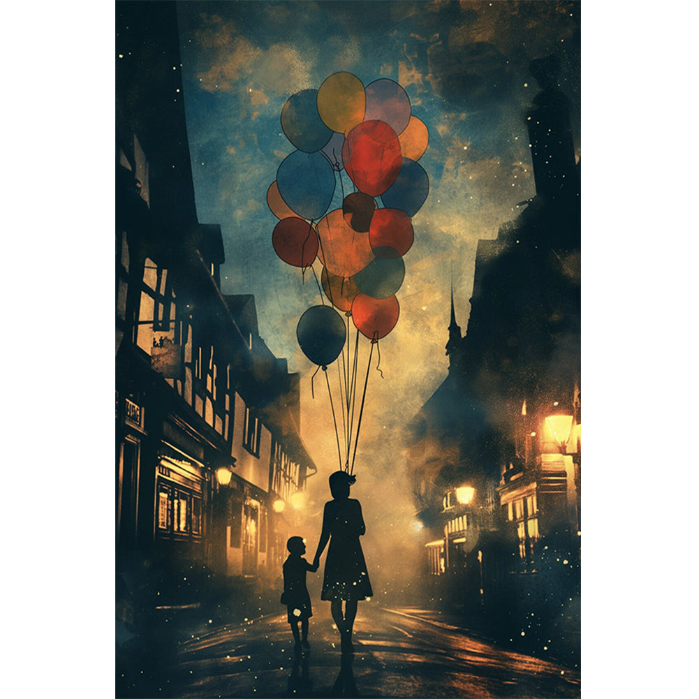 Diamond Painting - Full Round - Balloon¡¤Mother and child (40*60CM)