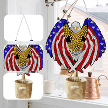 Load image into Gallery viewer, US Independence Day Eagle Diamond Painting Art Pendant Wooden Home Windows Decor
