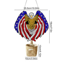 Load image into Gallery viewer, US Independence Day Eagle Diamond Painting Art Pendant Wooden Home Windows Decor
