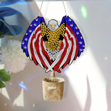 Load image into Gallery viewer, US Independence Day Eagle Diamond Painting Art Pendant Wooden Home Windows Decor
