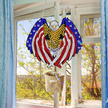 Load image into Gallery viewer, US Independence Day Eagle Diamond Painting Art Pendant Wooden Home Windows Decor

